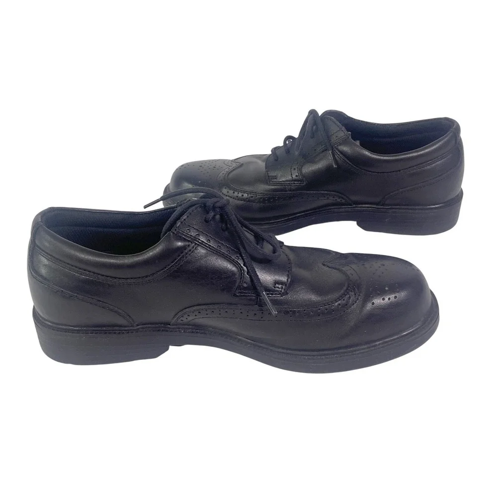 Nunn Bush Leather Dress Shoes Men's 10.5 M Black Wingtip Oxford Comfort Gel